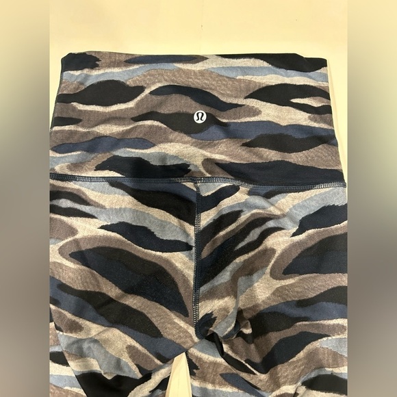 Lululemon Wunder Under Leggings 4 Full Length High Rise Blue Camo - Picture 4 of 8